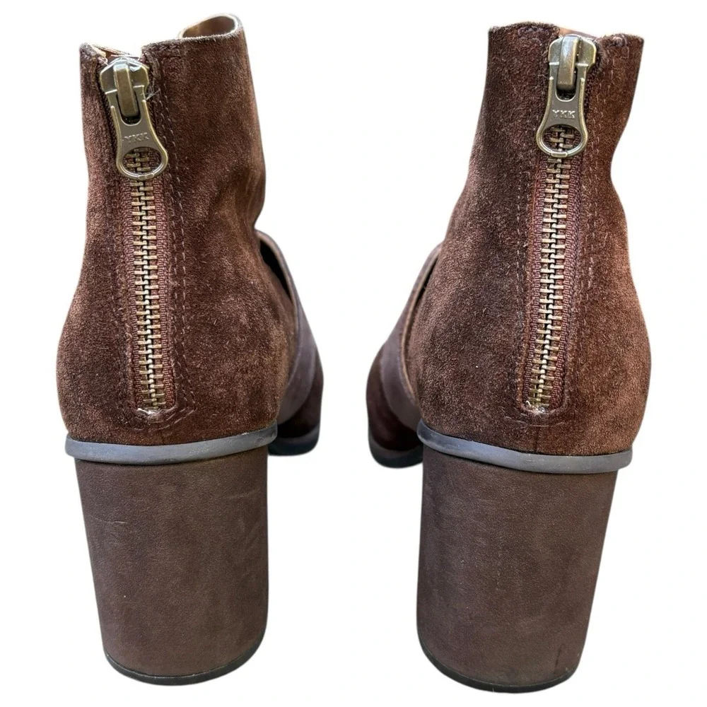 Kork-Ease Womens 7.5 Ankle Boots Brown Suede Buckle Strap Block Heel  Fall Boho